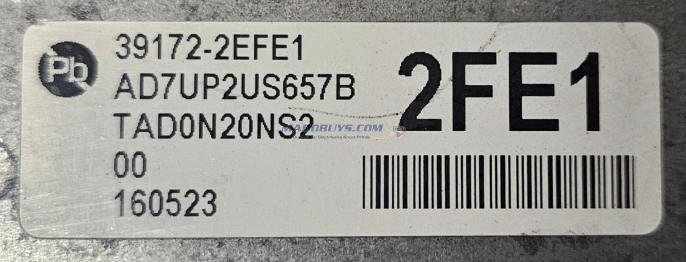 17-18 Hyundai Elantra 2.0L Engine Control Electronic Module ECU ECM 39172-2EFE1