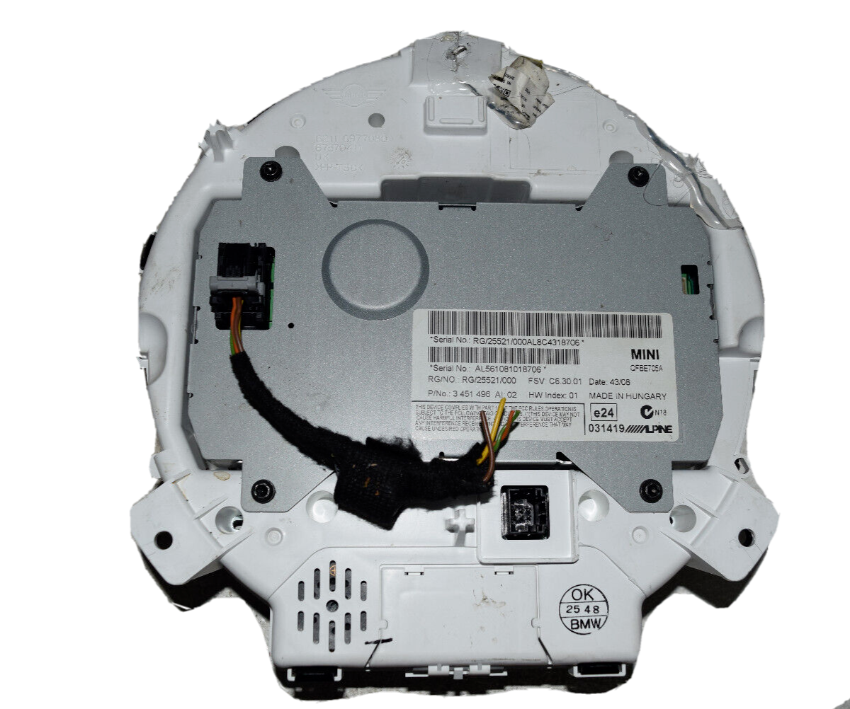 07 08 09 10 Mini Cooper R55 R56 R57 Radio Navigation Screen Speedometer I