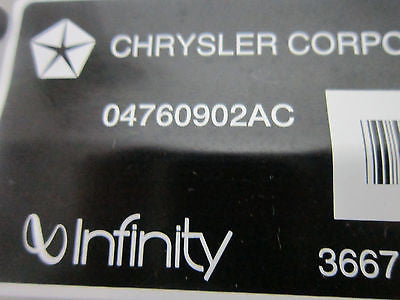 99 00 01 02 03 04 CHRYSLER 300M AMPLIFIER AMP IN TRUNK