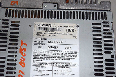 07 08 09 NISSAN QUEST SINGLE CD RADIO OEM
