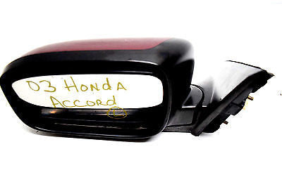 03 04 05 06 07 HONDA ACCORD LEFT DRIVER SIDE VIEW MIRROR MAROON BLACK TRIM