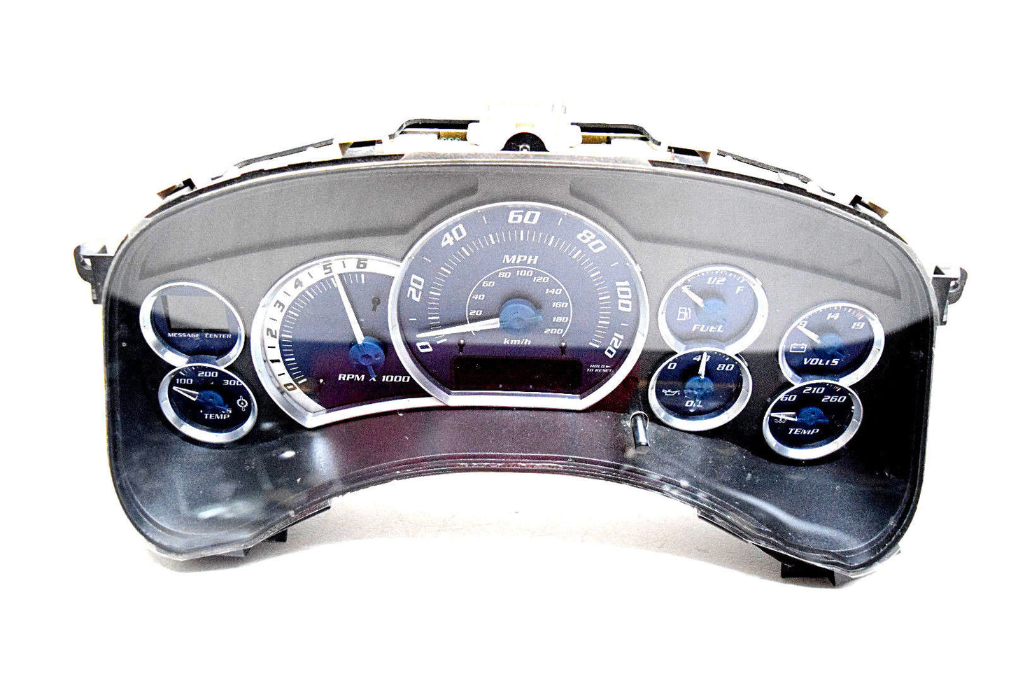 00 01 02 CADILLAC ESCALADE SPEEDOMETER INSTRUMENT CLUSTER CHROME BLUE NICE