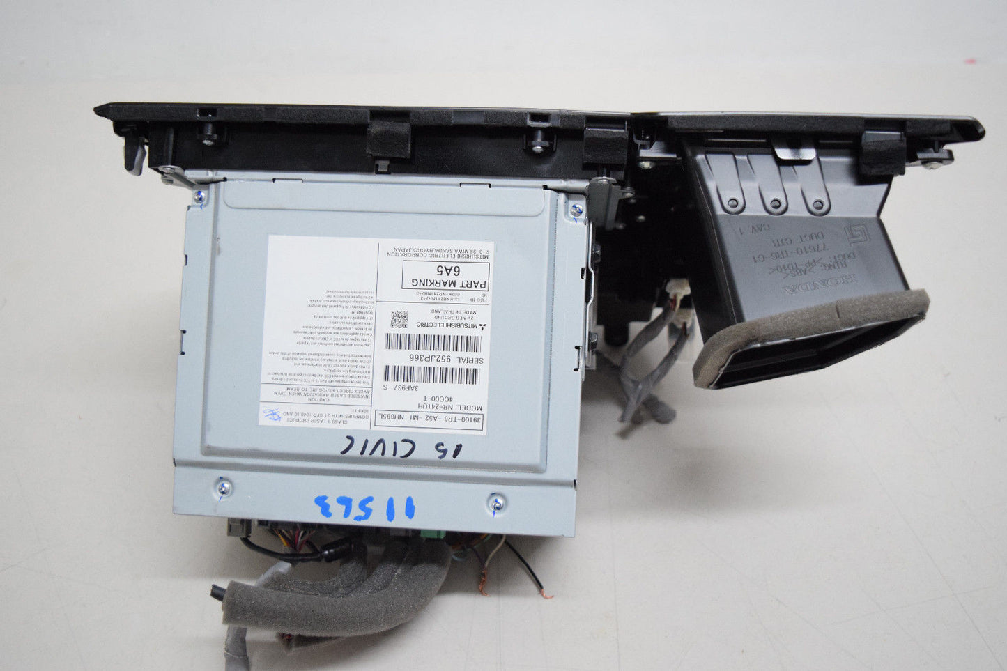 14 15 16 HONDA CIVIC TOUCH SCREEN RADIO CLIMATE CONTROL BLUETOOTH DVD PLAYER