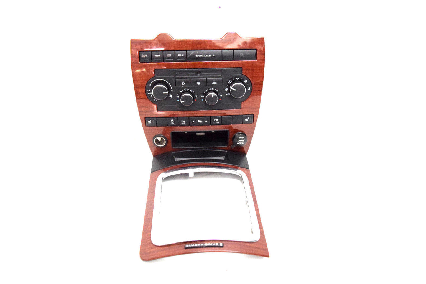 05 06 07 JEEP GRAND CHEROKEE COMMANDER CLIMATE CONTROL SHIFTER BEZEL WOODGRAIN