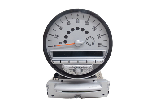 07 08 09 10 Mini Cooper Speedometer Instrument Cluster Radio CD Player