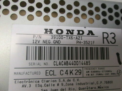 13 14 15 Acura ILX Radio FM XM CD Player Premium Audio System