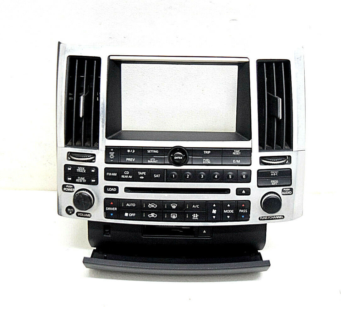 03 04 05 Infiniti FX35 FX45 Dash Panel Climate Control Radio Bezel Silver