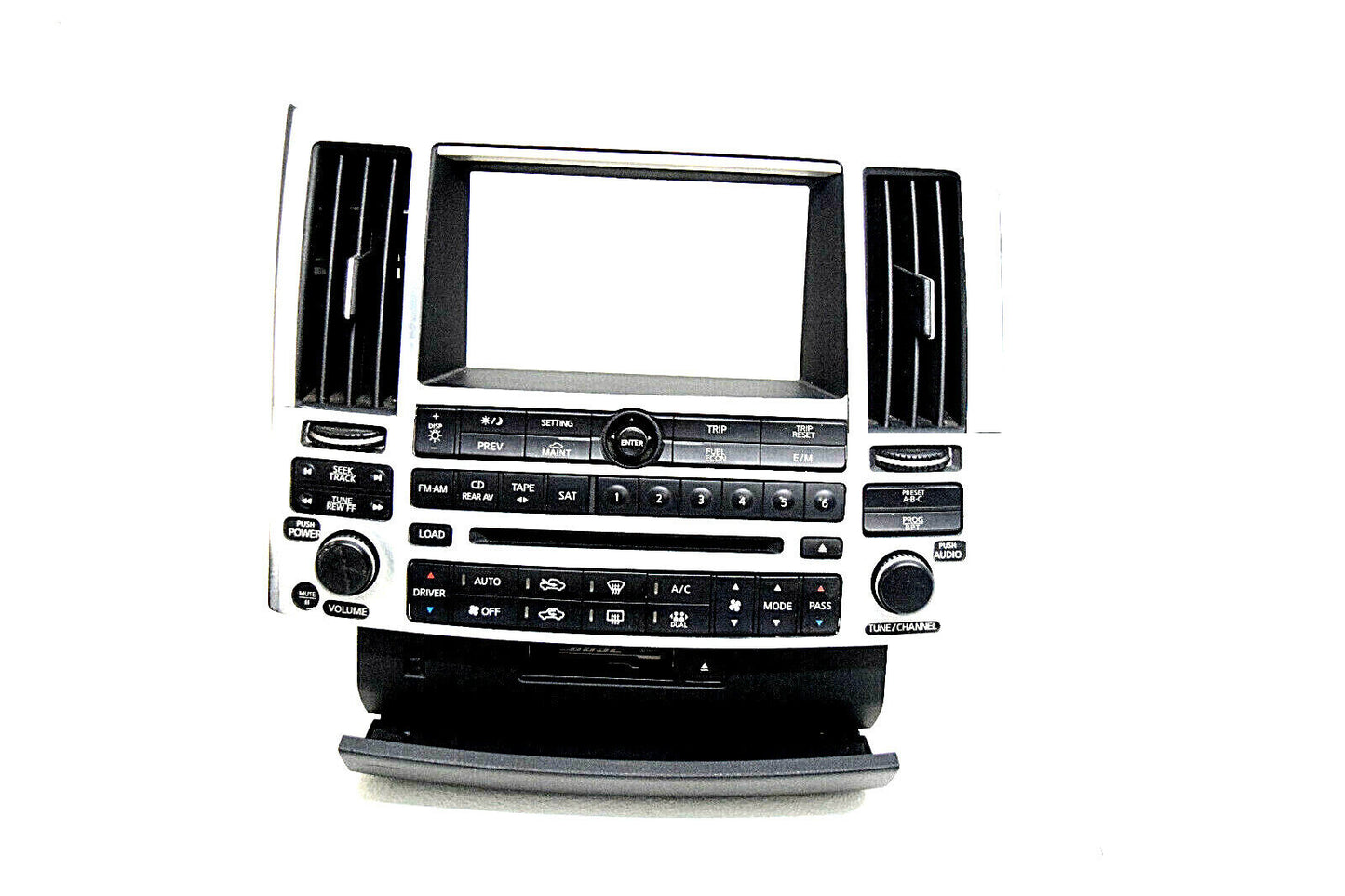 03 04 05 Infiniti FX35 FX45 Dash Panel Climate Control Radio Bezel Silver