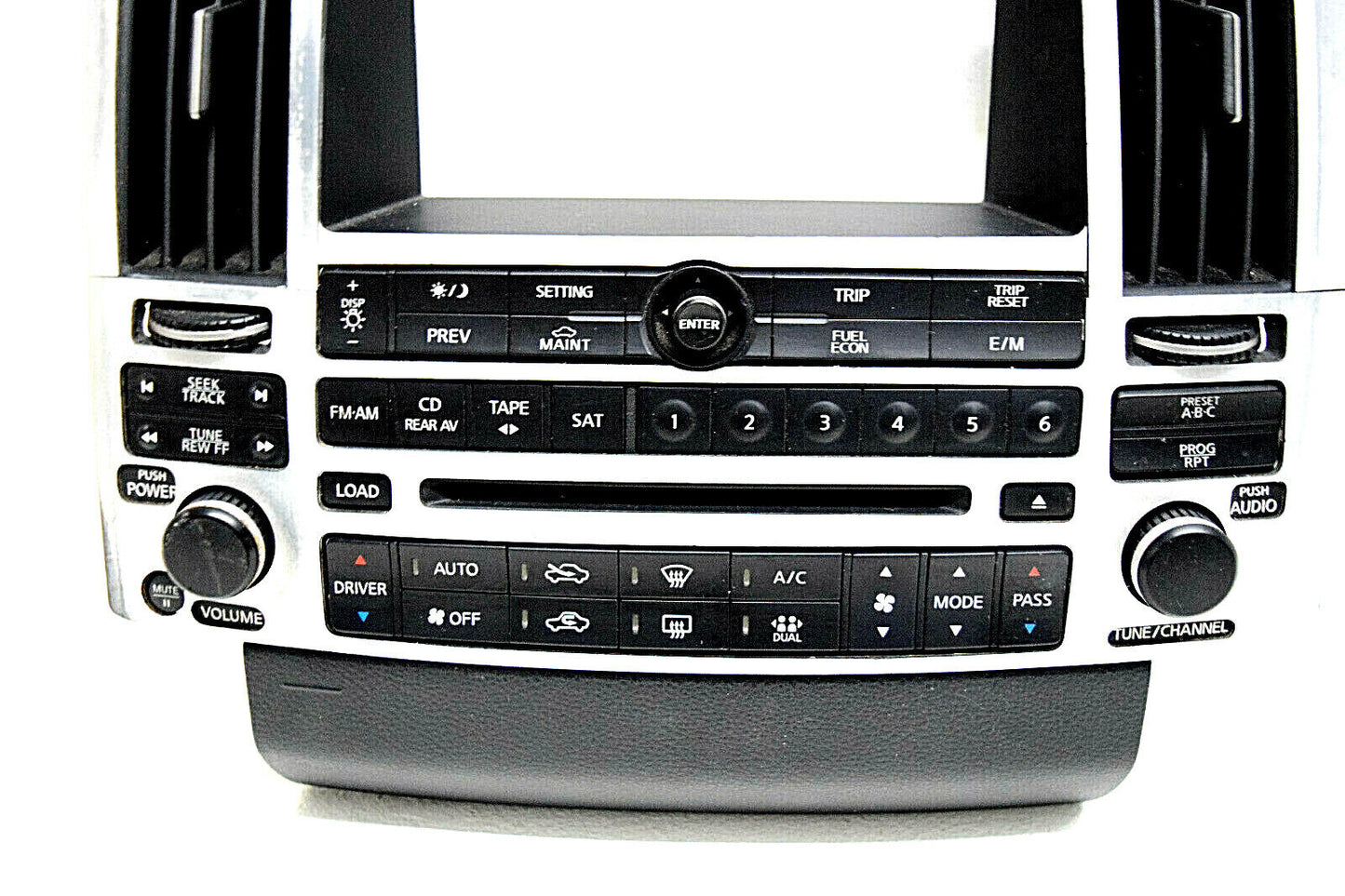 03 04 05 Infiniti FX35 FX45 Dash Panel Climate Control Radio Bezel Silver