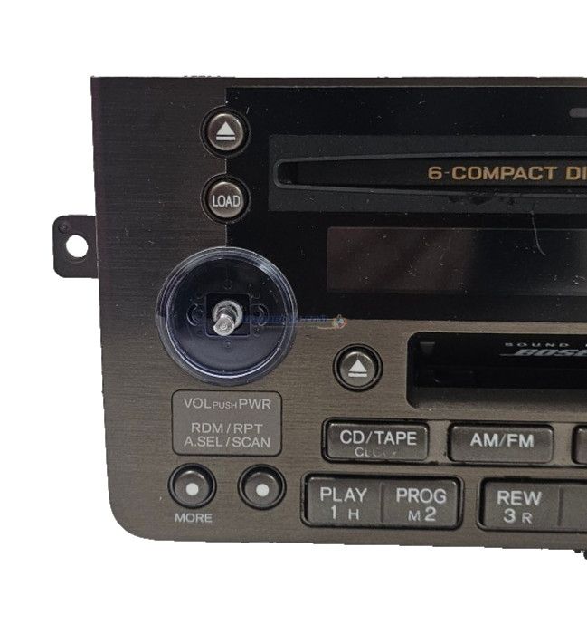 99 00 01Acura RL Radio 6 Disc CD Cassette Tape Player Receiver Missing Knob