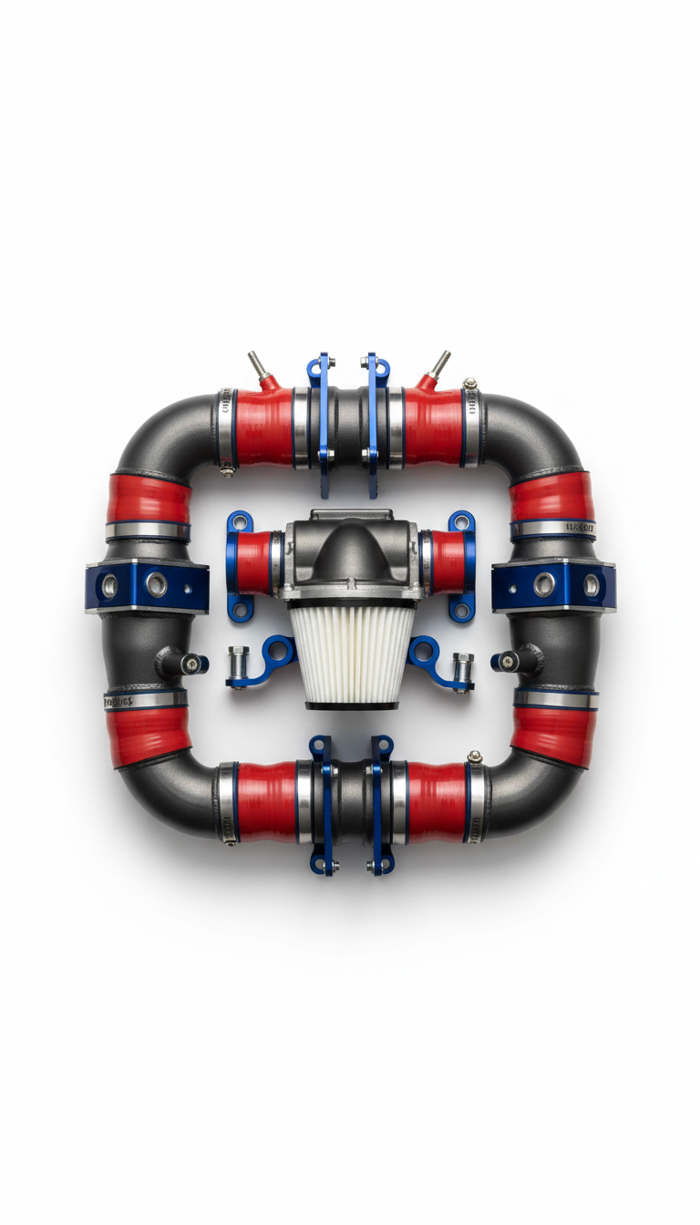 Racing air intake system with composite tubing