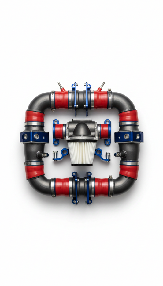 Racing air intake system with composite tubing