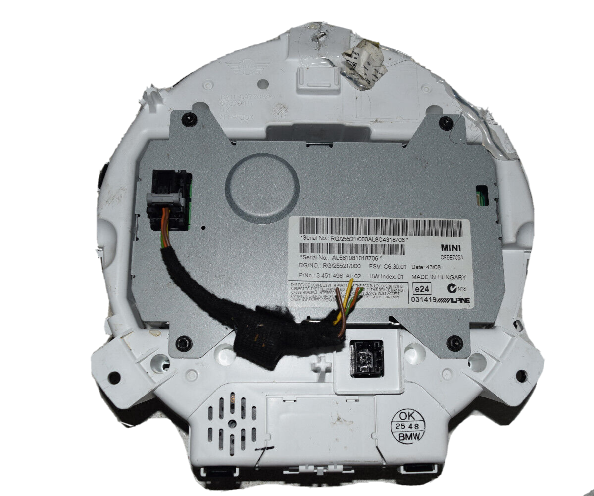 07 08 09 10 Mini Cooper R55 R56 R57 Radio Navigation Screen Speedometer I