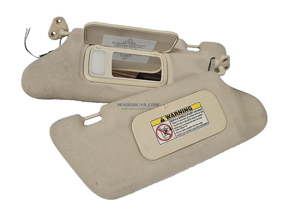 99 00 01 02 03 Mercedes ML Class RH Passenger & Driver Pass Side Sun Visor Beige