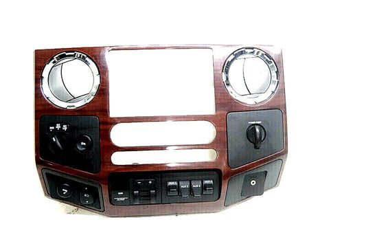 08 09 10 Ford F250 F350 King Ranch Super Duty Radio Dash Control Bezel Woodgrain