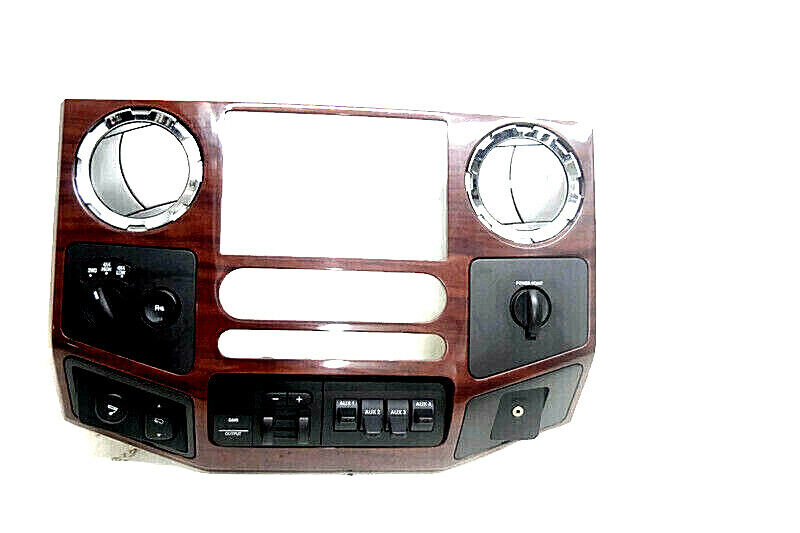 08 09 10 Ford F250 F350 King Ranch Super Duty Radio Dash Control Bezel Woodgrain