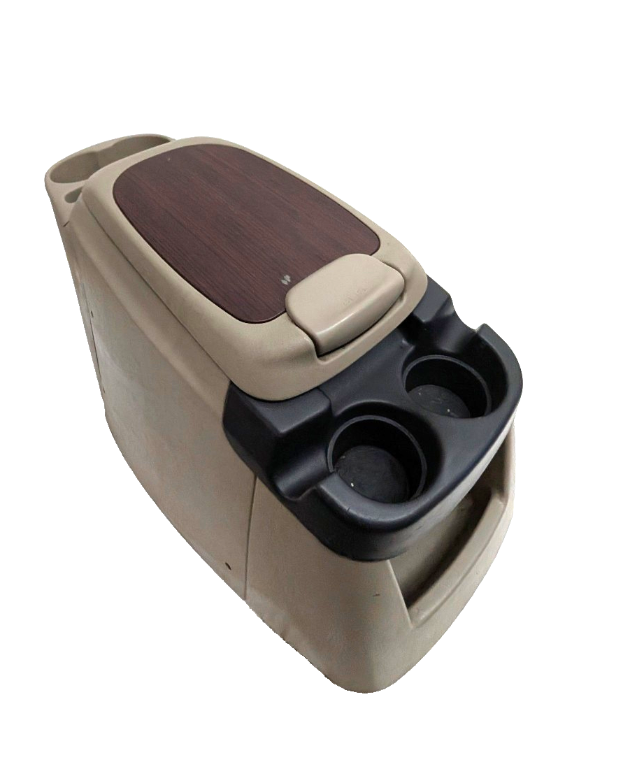 00-05 Ford Excursion F250 F350 Center Console Woodgrain Tan Cup Holder Bezel OEM