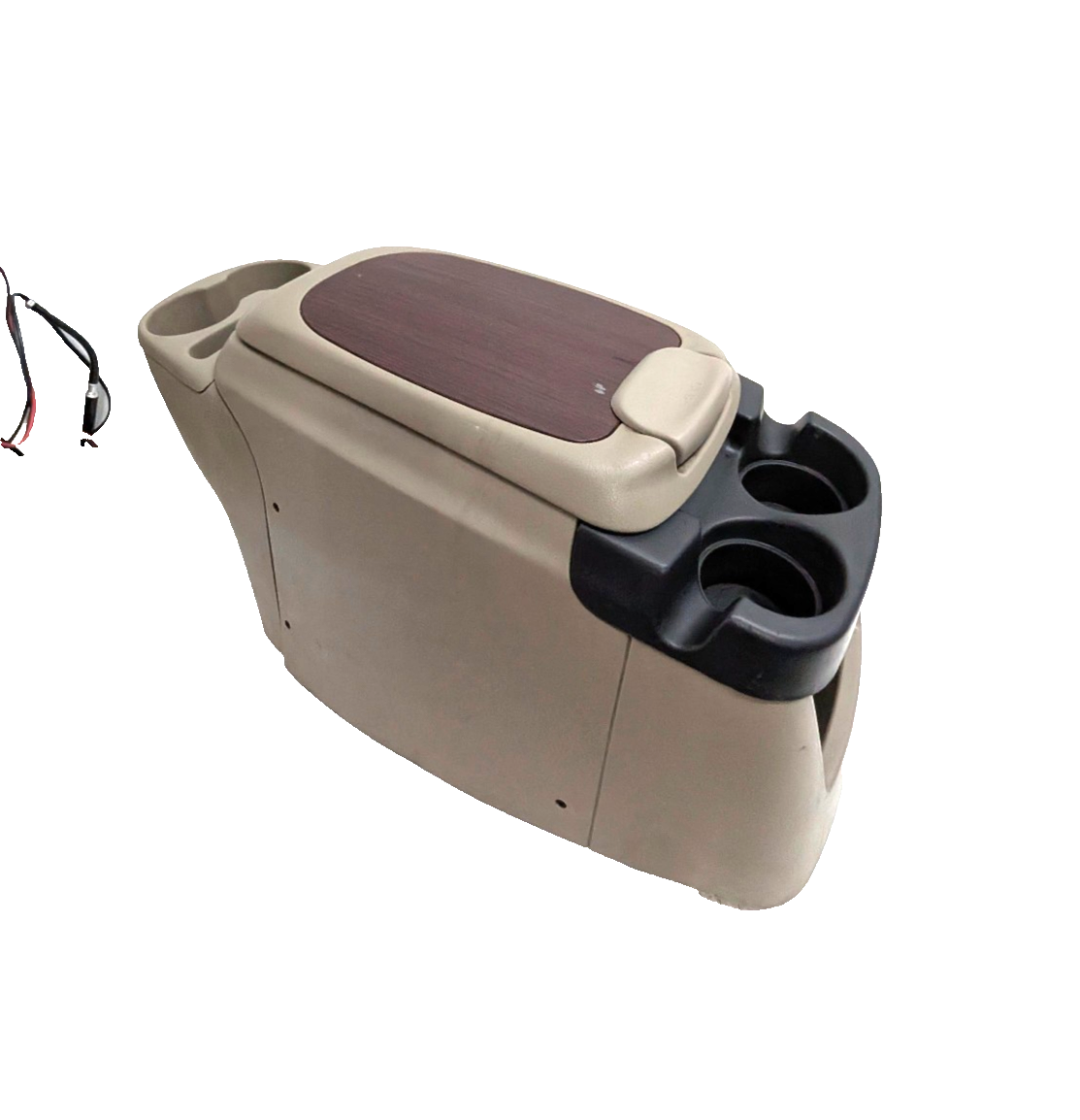 00-05 Ford Excursion F250 F350 Center Console Woodgrain Tan Cup Holder Bezel OEM