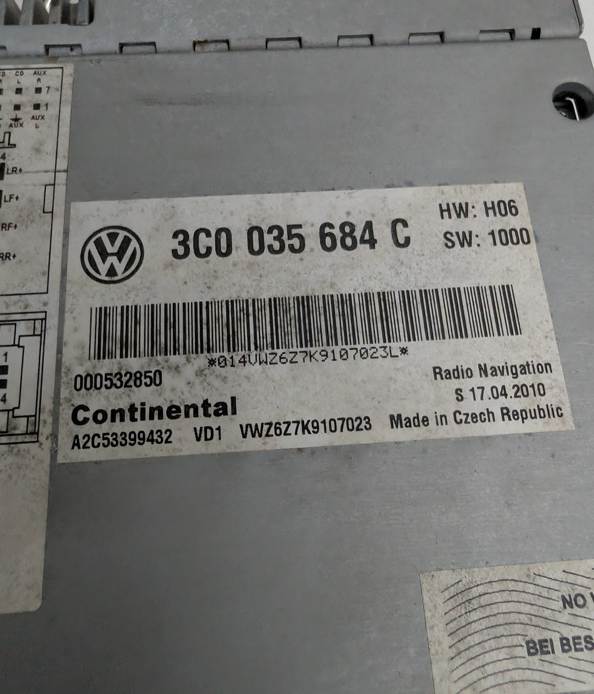 2010-2015 VW Jetta Passat CC Golf RNS-510 Navigation Radio GPS OEM 3C0035684C