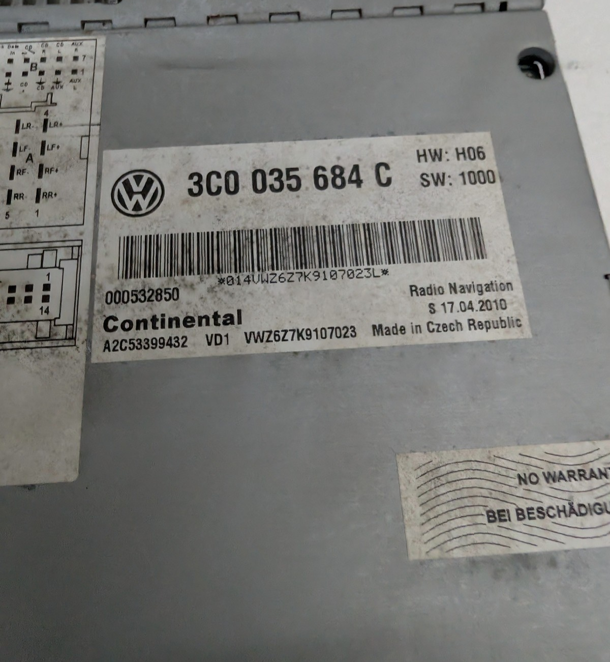 2010-2015 VW Jetta Passat CC Golf RNS-510 Navigation Radio GPS OEM 3C0035684C