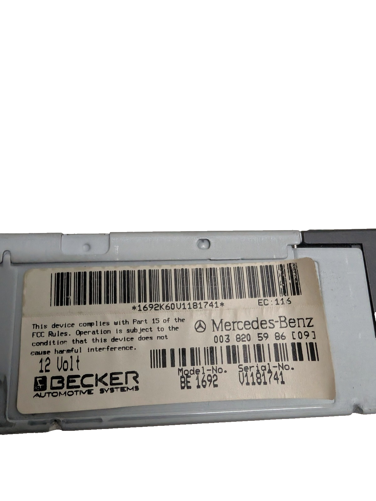 1994-1999 Mercedes W140 W210 R129  SL500 S420 E320 Becker Radio Cassette