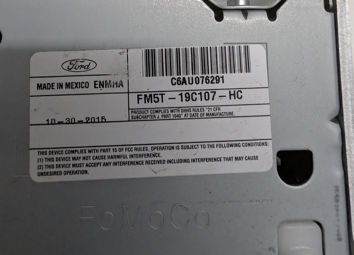 2015-2018 Ford Focus Radio Receiver CD Player ACM NON-SAT OEM FM5T-19C107-HC