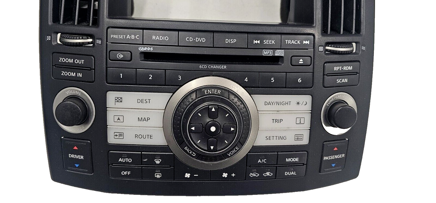 06 07 08 Infiniti FX35 FX45 Radio Navigation Climate Control Panel Bezel