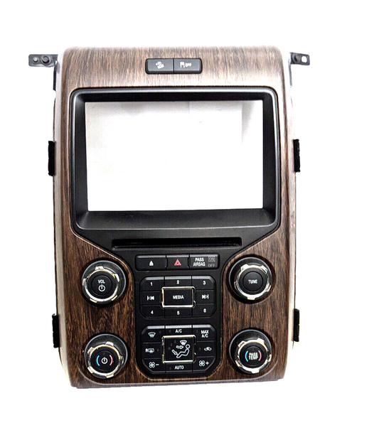 13 14 Ford F150 Lariat Limited Radio Bezel Control Panel Faceplate Woodgrain