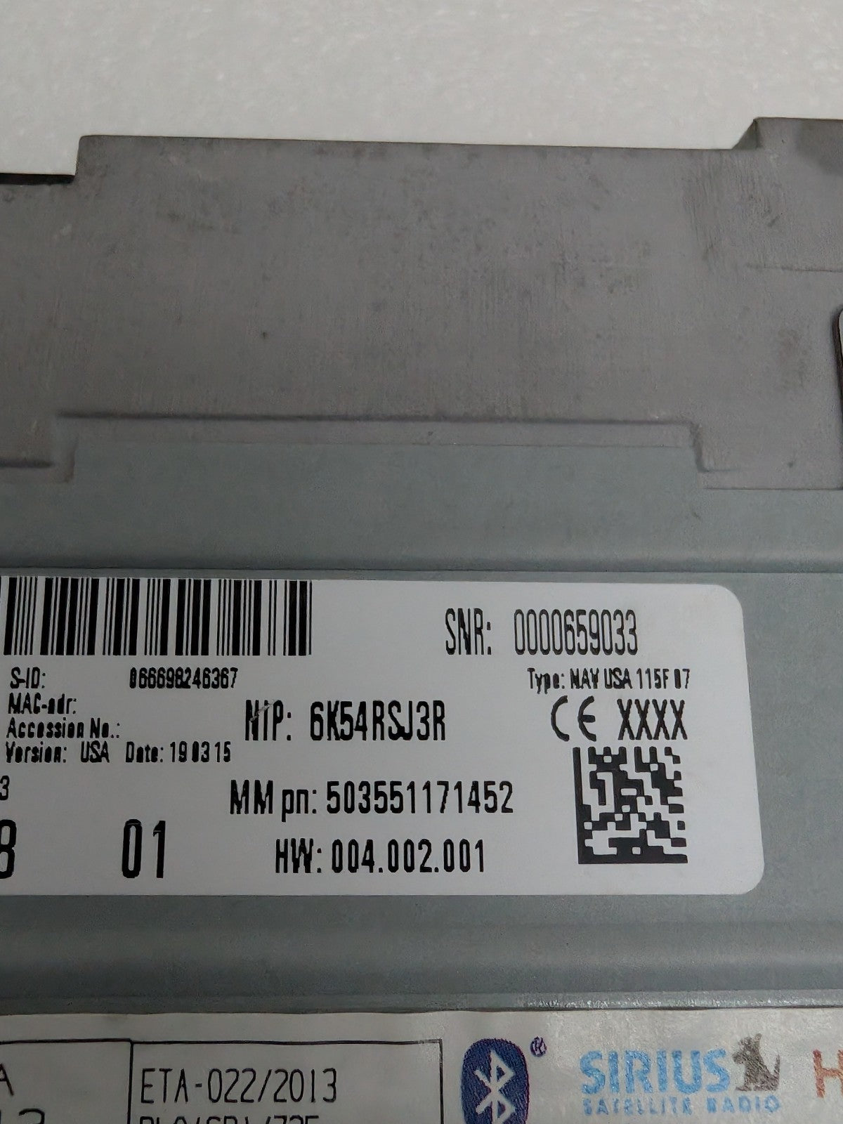 2014-2021 BMW i3 I01 AM/FM Radio GPS Navigation Media Head Unit 65129139898