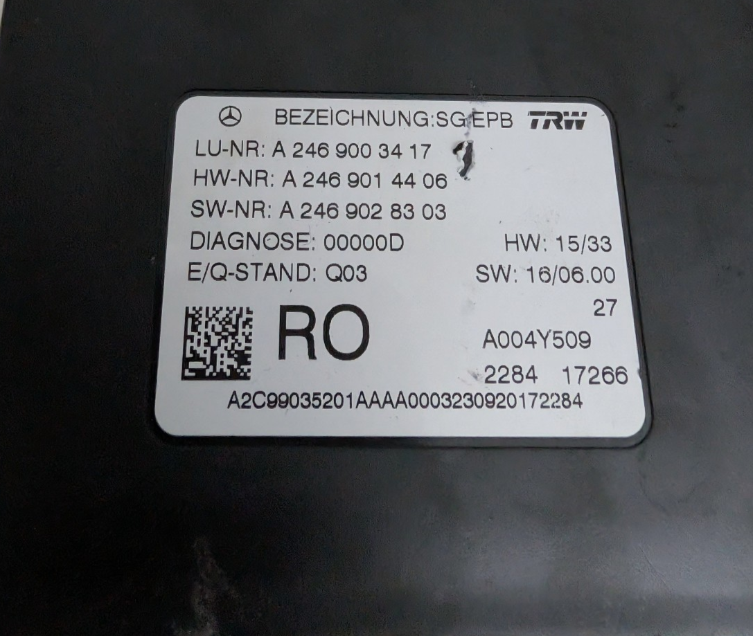 12-21 Mercedes ML GL GLE GLS SL Electronic Parking Brake Control Module 24690034