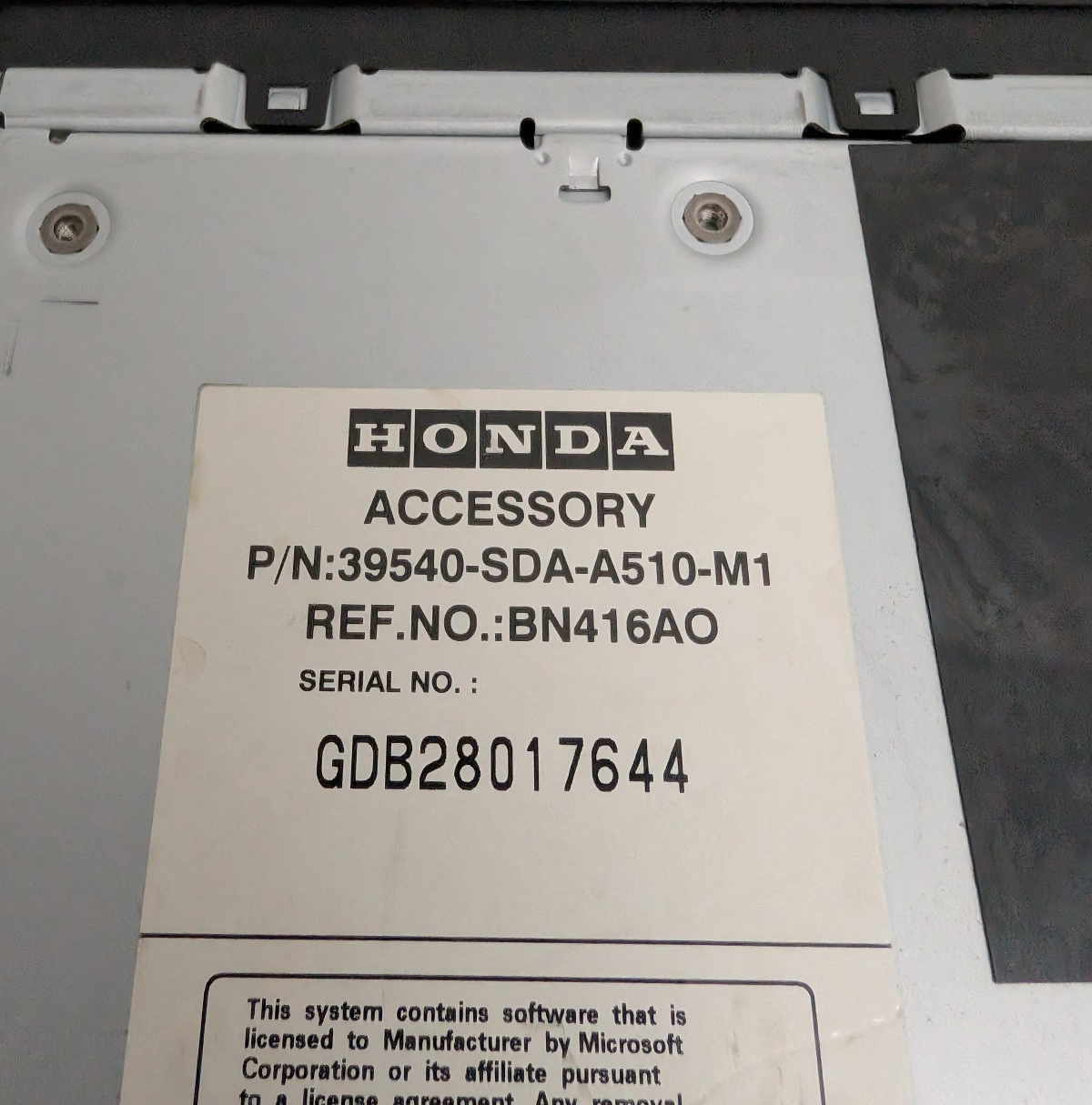 2006-2007 Honda Accord Navigation GPS Map DVD Drive ROM Unit 39540-SDA-A510-M1