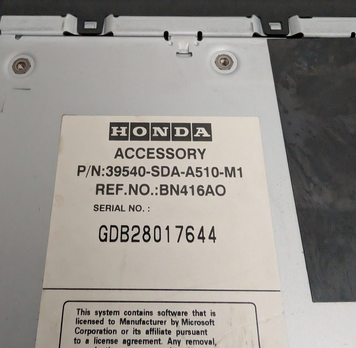 2006-2007 Honda Accord Navigation GPS Map DVD Drive ROM Unit 39540-SDA-A510-M1