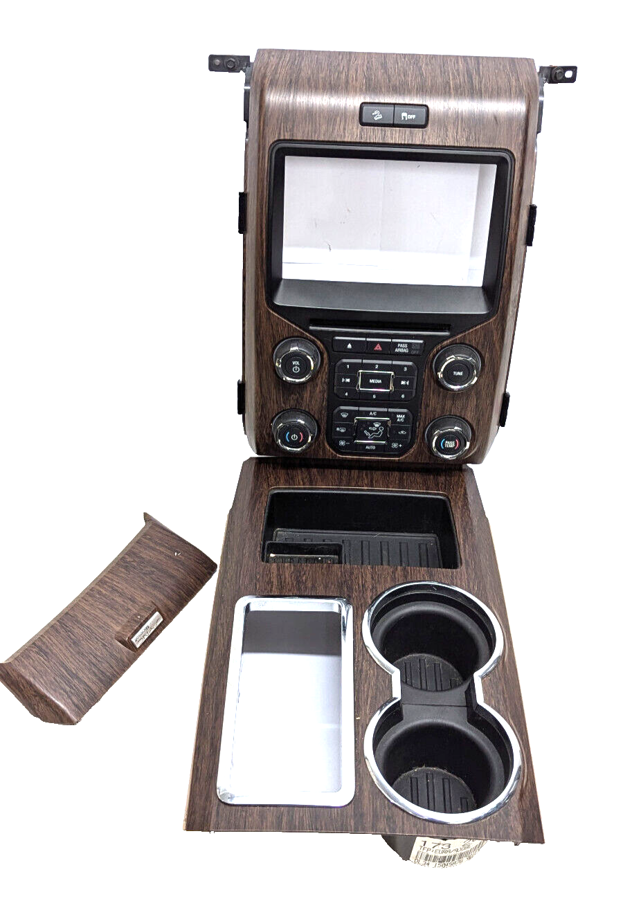13-14 Ford F150 Lariat Limited Shifter Console Control Panel Cup Holder Trim Set