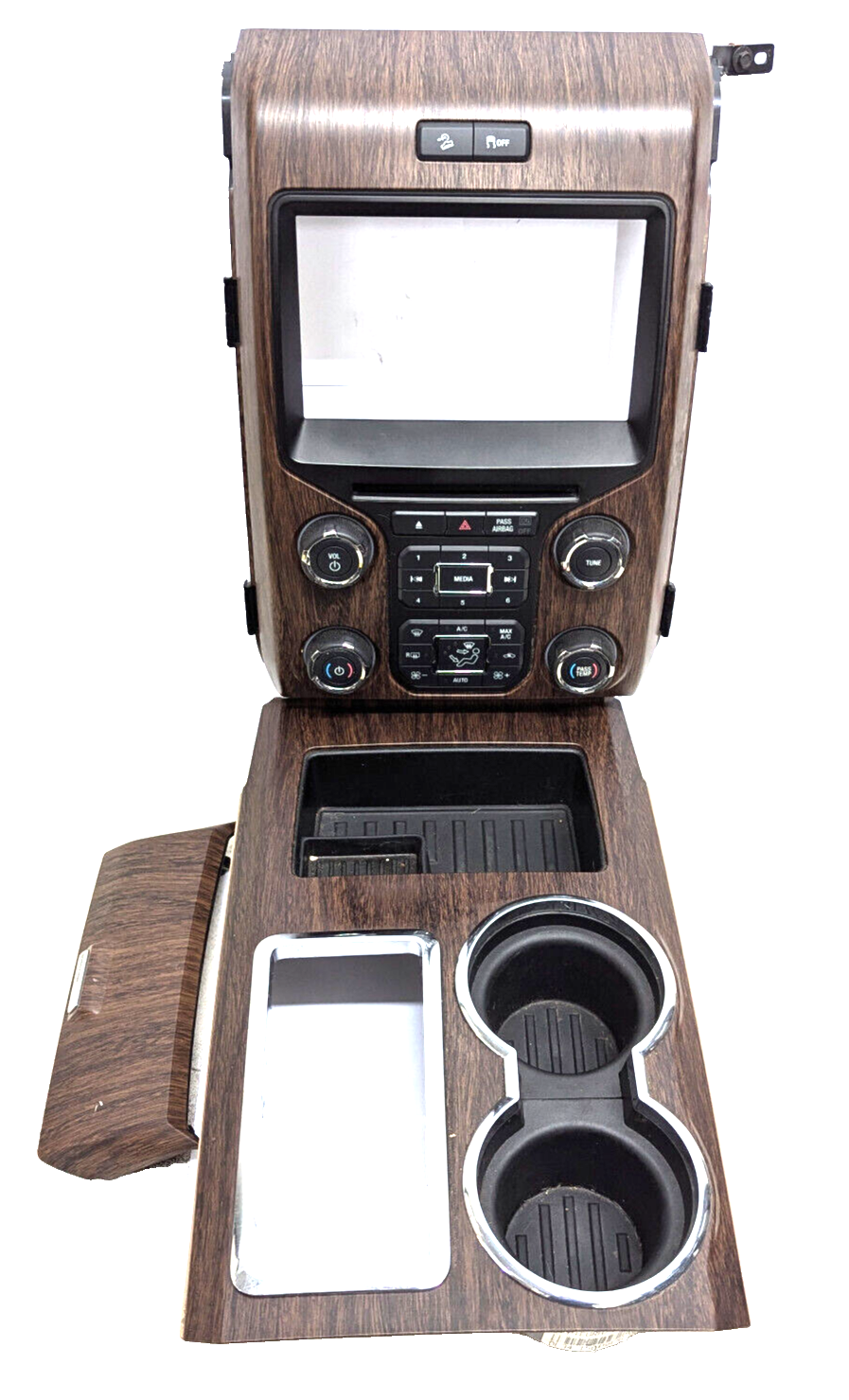 13-14 Ford F150 Lariat Limited Shifter Console Control Panel Cup Holder Trim Set