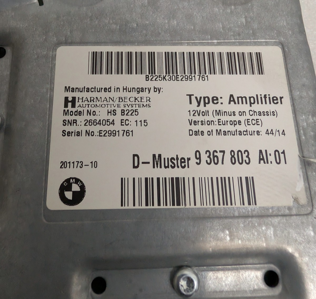 2014-2022 BMW Mini Cooper F22 F30 F32 F56 F60 Harman Kardon Hi-Fi Amplifier Amp
