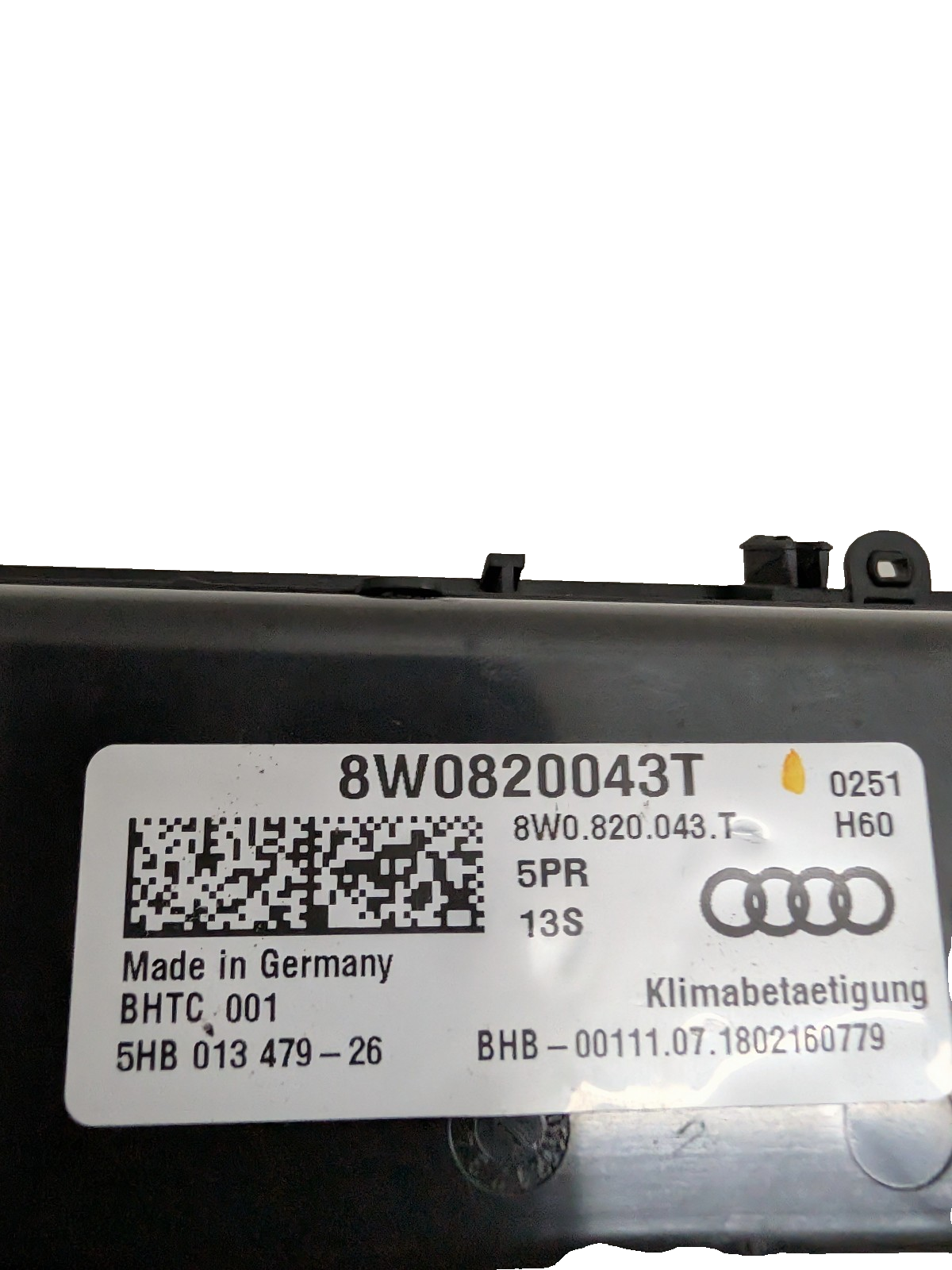 2017-2021 Audi A4 S4 A5 S5 AC Climate Control Temperature Panel OEM 8W0820043T