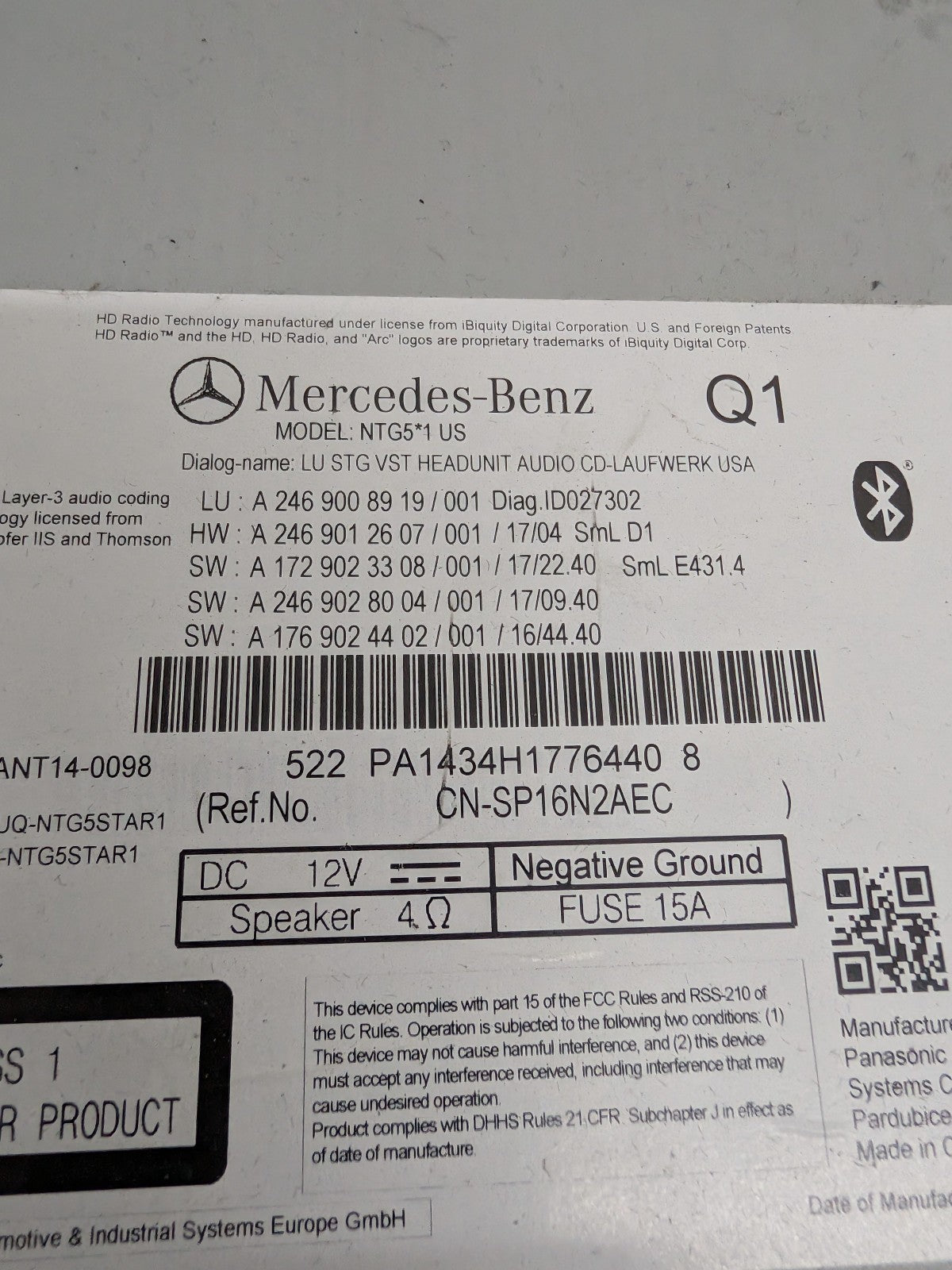 2016-2020 Mercedes CLA250 GLA250 B250 AM/FM GPS Navigation Radio Player OEM