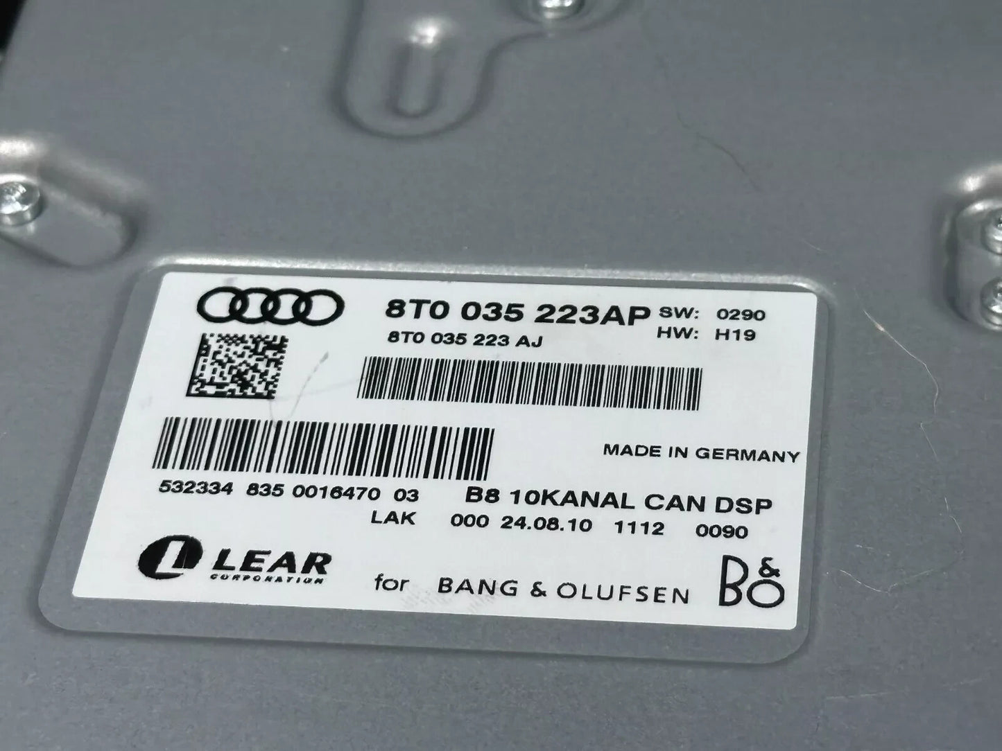 08 09 10 11 12 Audi A4 B8 A5 Q3 S5 Bang & Olufsen Amplifier Amp 8T0035223AP