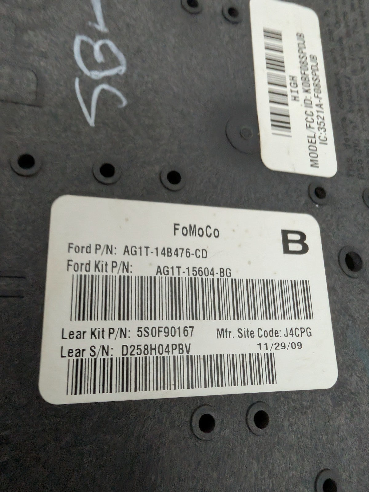 2010-2012 Ford Fusion MKZ Milan BCM Body Control Module Fuse Box AG1T-14B476-CD