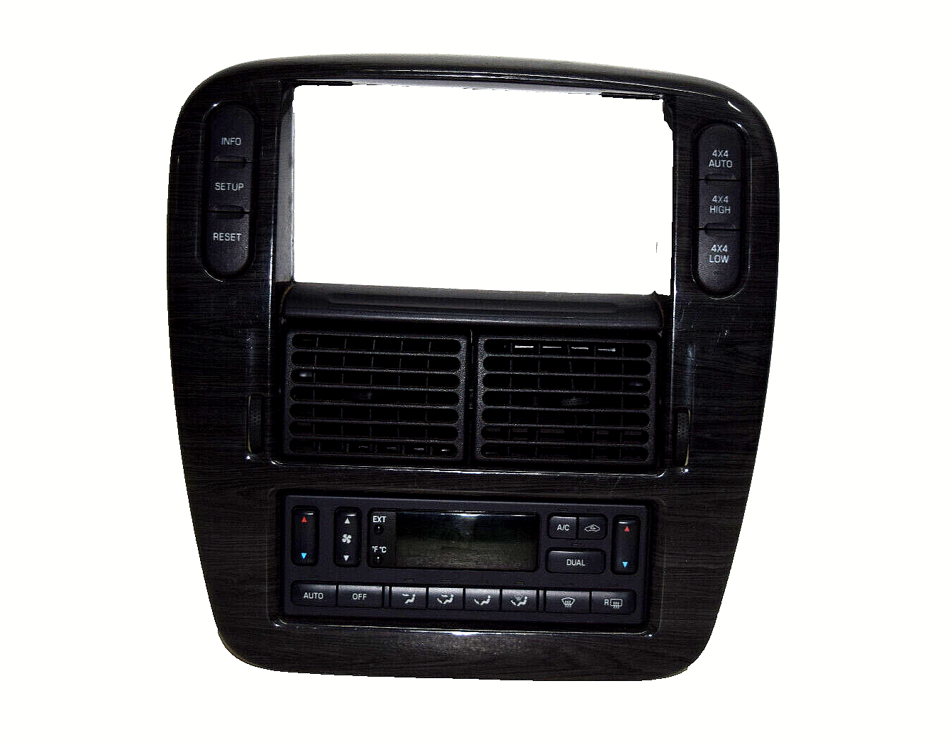 02-05 Ford Explorer Mercury Mountaineer Woodgrain Radio Dash Bezel Climate Ctrl
