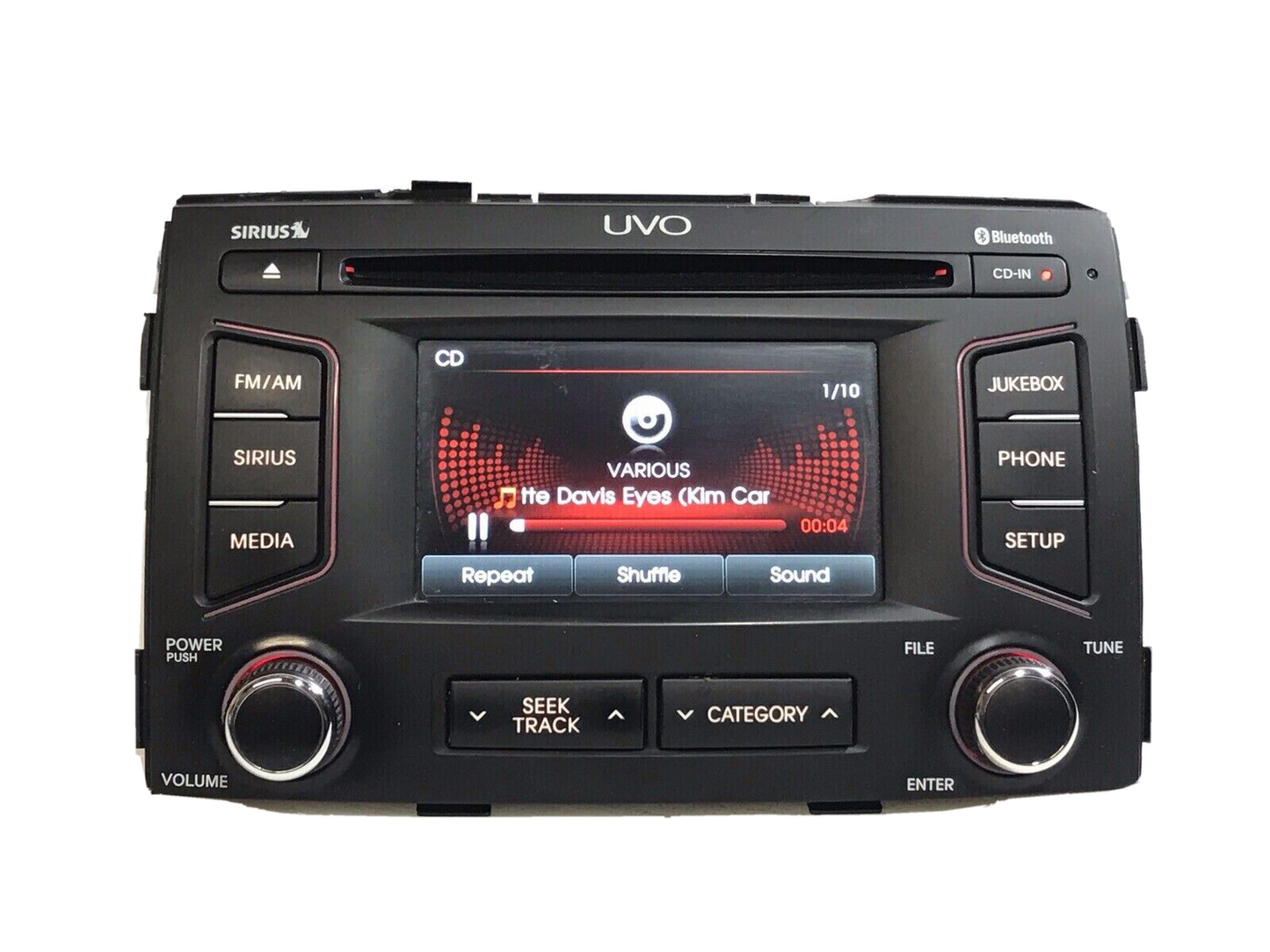 12 13 Kia Sorento UVO CD Sirius XM Audio Radio Player Display Screen