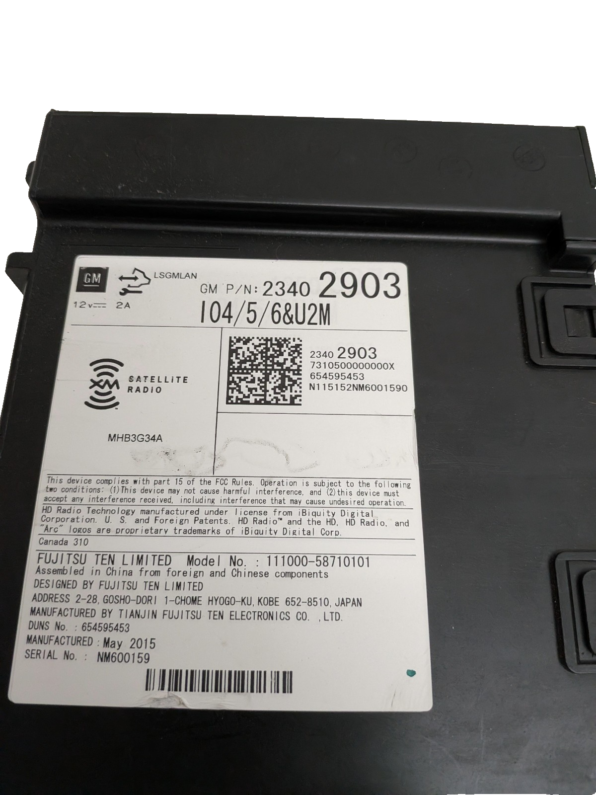 2015-2017 Chevy Silverado Tahoe  Sierra Cadillac Radio Receiver Module 23402903
