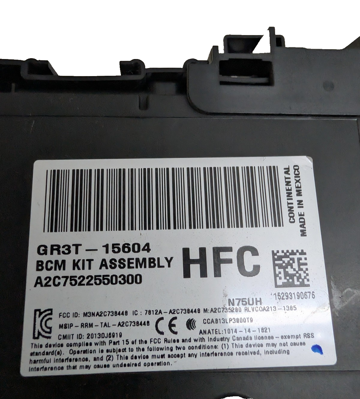 2015-2017 Ford Mustang BCM Body Control Module Interior Fuse Box GR3T-15604-HFC