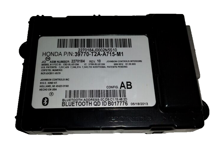 13 14 15 Honda Accord Communications Bluetooth Module 39770-T2A-A715-M1