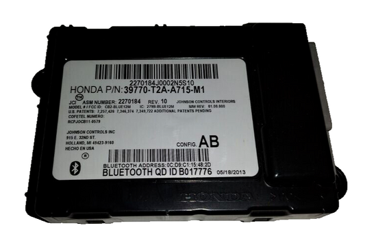 13 14 15 Honda Accord Communications Bluetooth Module 39770-T2A-A715-M1