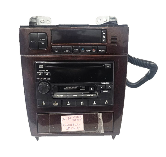 1999-2001 Infiniti I30 Audio CD Cassette Player A/C Climate Control 27500-2L900
