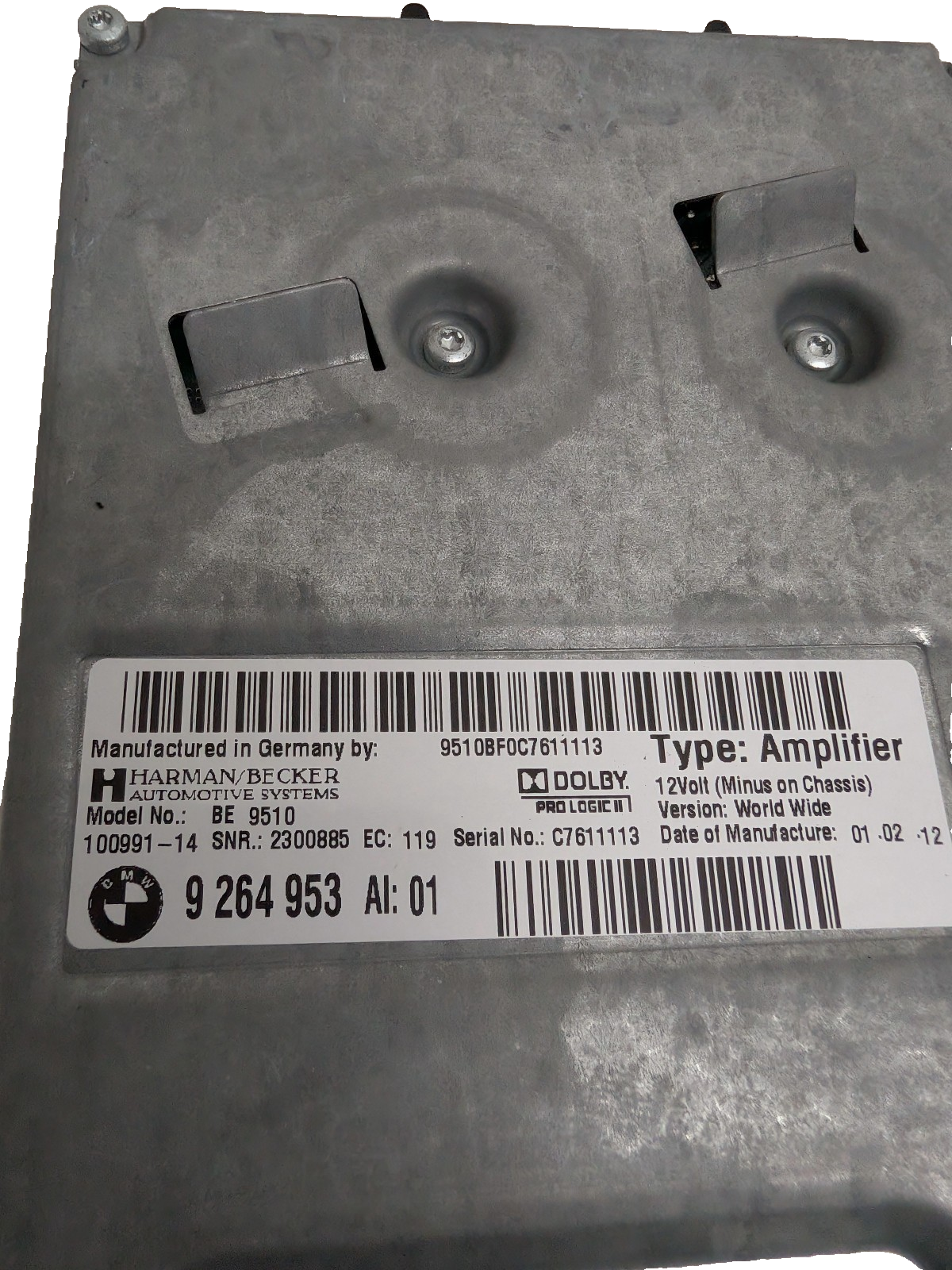 2010-2016 BMW F10 F12 F01 F07 Top-HiFi Harman Kardon Audio Amplifier OEM 9264953