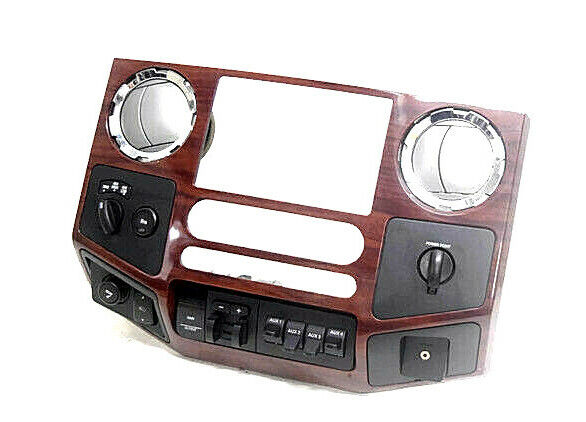 08 09 10 Ford F250 F350 King Ranch Super Duty Radio Dash Control Bezel Woodgrain