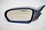 01 02 03 04 05 HONDA CIVIC LEFT DRIVER MIRROR BLUE OEM