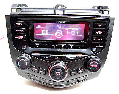 03 04 05 06 07 HONDA ACCORD RADIO 6 DISC CD PLAYER DUAL CLIMATE WITH CODE